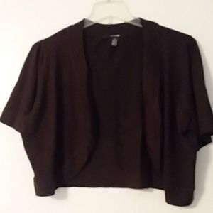 Brown short-sleeve cardigan